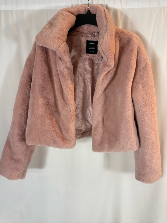 Cotton On Jackets & Blazers - Cotton On Dusty Pink Faux Fur Cropped Teddy Jacket size:4